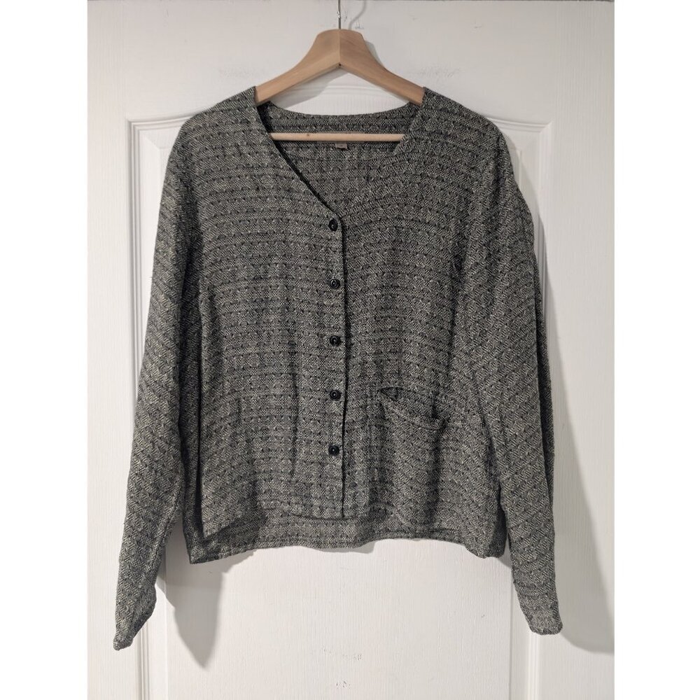 Flax | Jacquard V-Neck Jacket